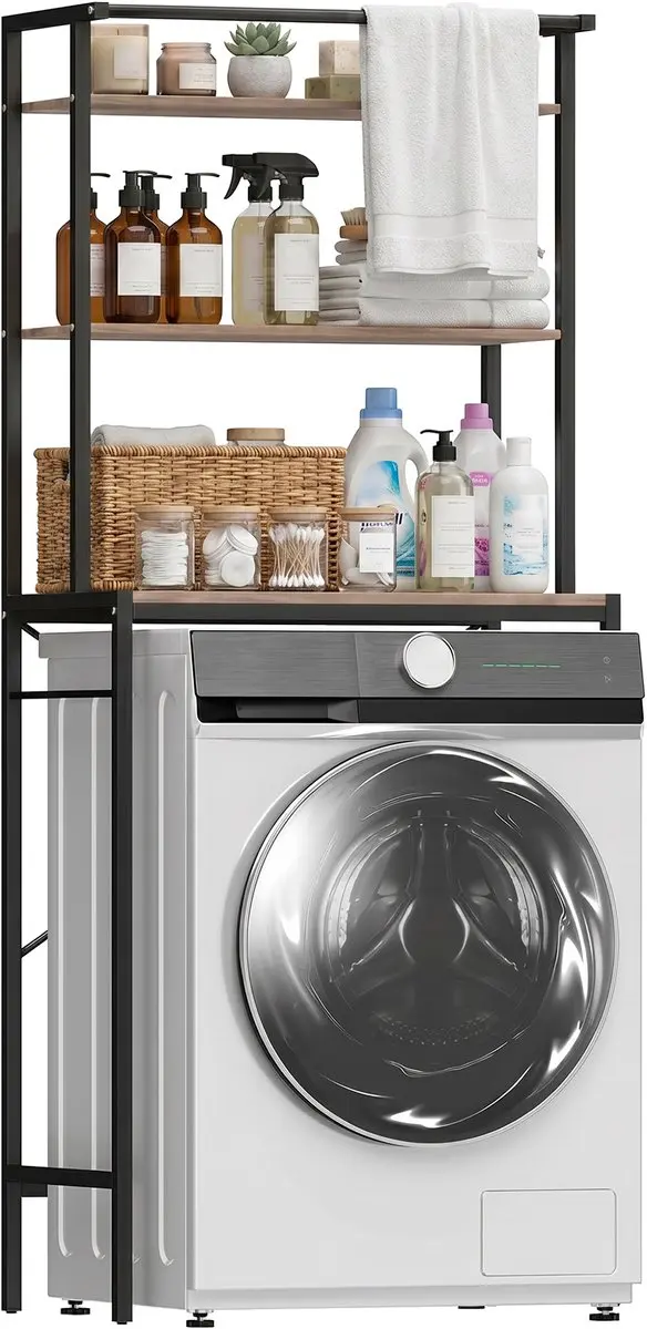 Homcom Wasmachinerek met droogstang 67x40x161,8cm