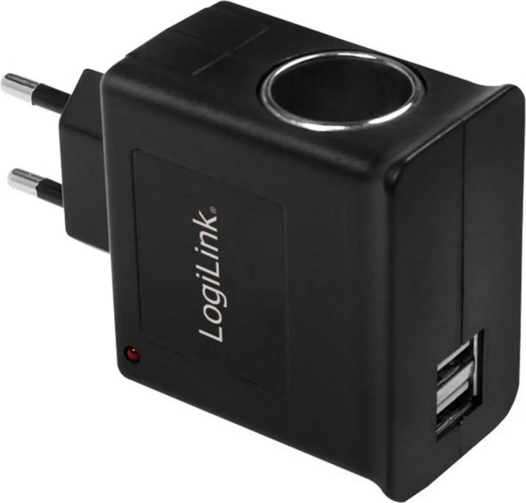 Logilink PA0046 USB-oplader 12W - Sigarettenaanstekerbus - Zwart
