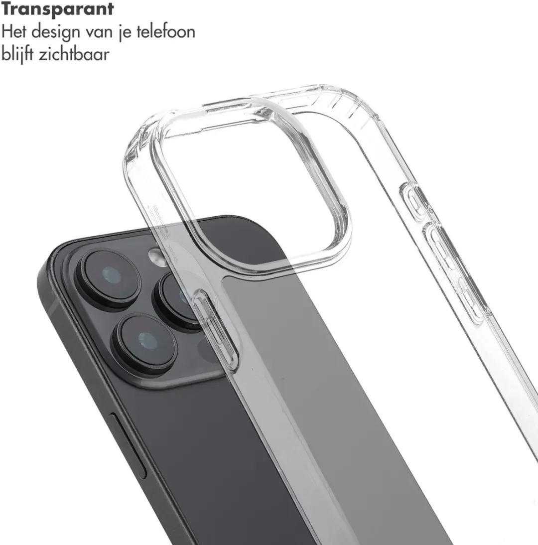 Selencia Transparant Hoesje iPhone 16 Pro - Zilver
