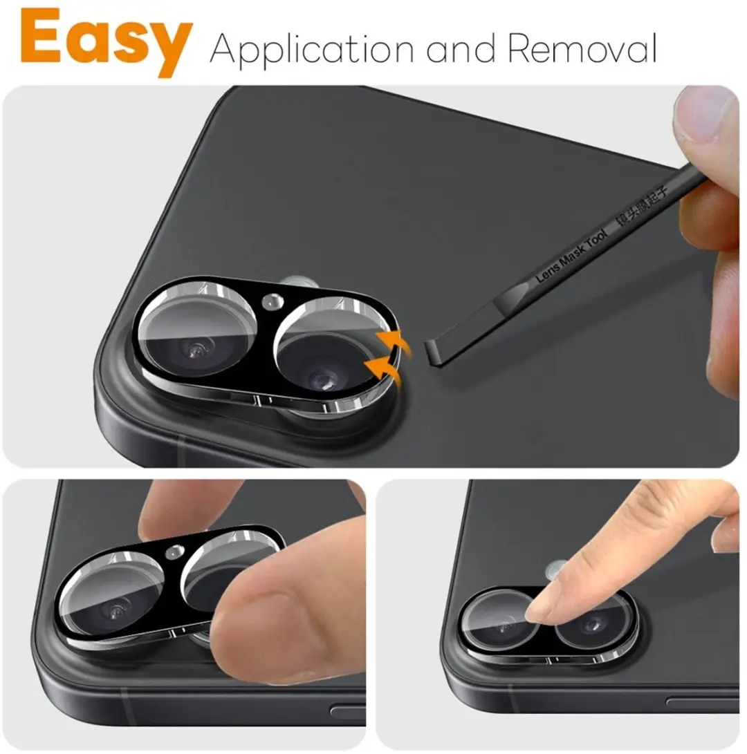 NORTHJO iPhone 17 Camera Lens Protector 9H - Zwart