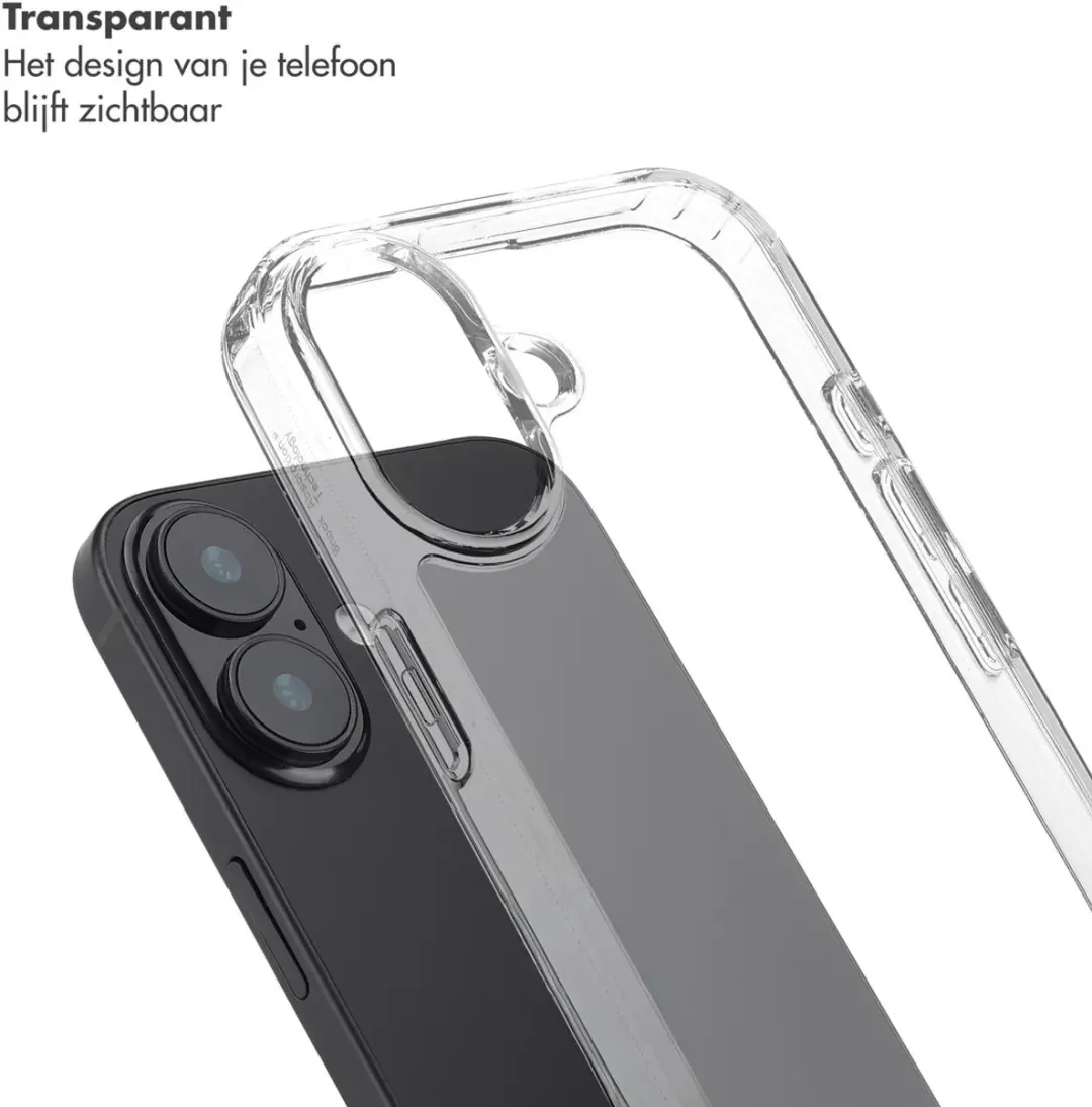 Selencia iPhone 16 Transparant Hoesje - Bruin - afbeelding 6 van 6