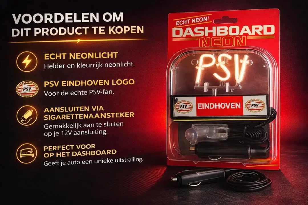 PSV Eindhoven Dashboard Neon 12V - Universeel - Zwart/Rood/Wit