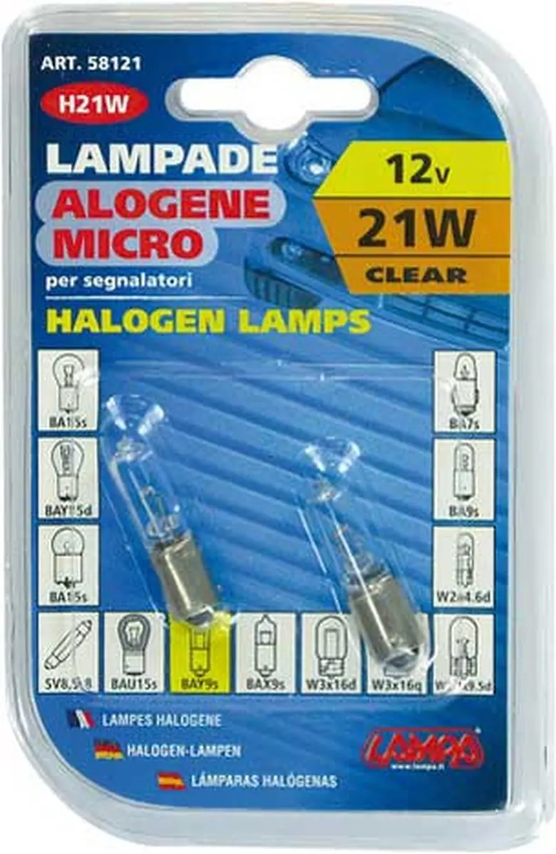 Lampa BAX 9S Halogeen 21W - 2 Stuks