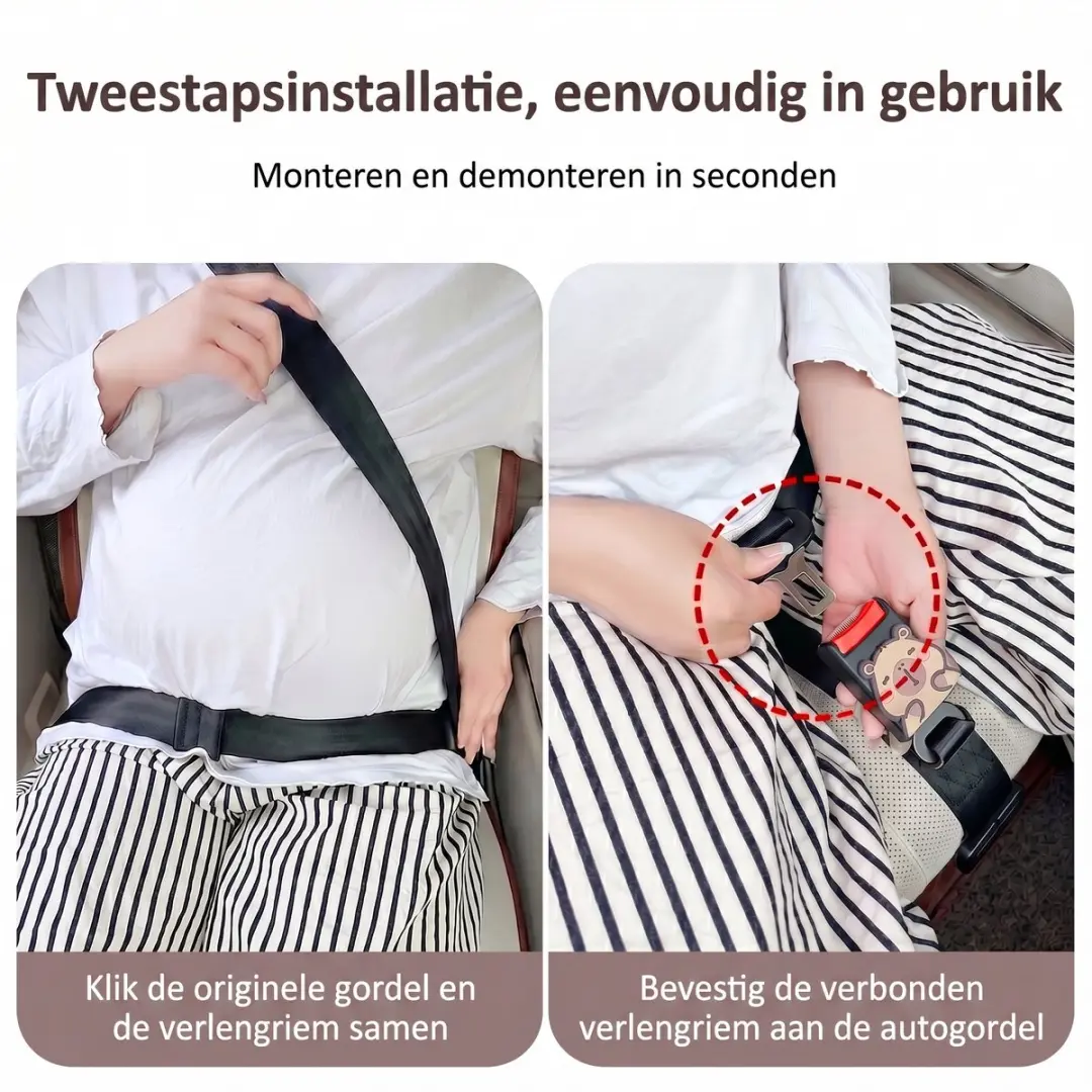 ECTEATOY Autogordel Verlengen Zwangerschapsgordel - Zwart