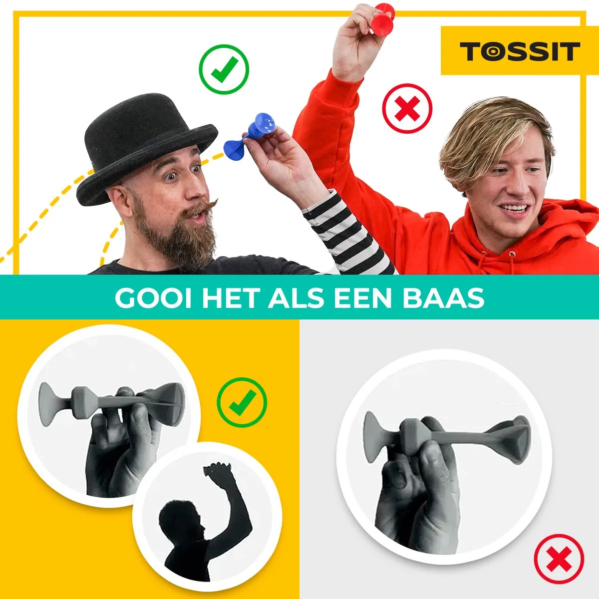999 Games Tossit Starter Pack Darts/Petanque - 7 Pijlen - Paars-Groen