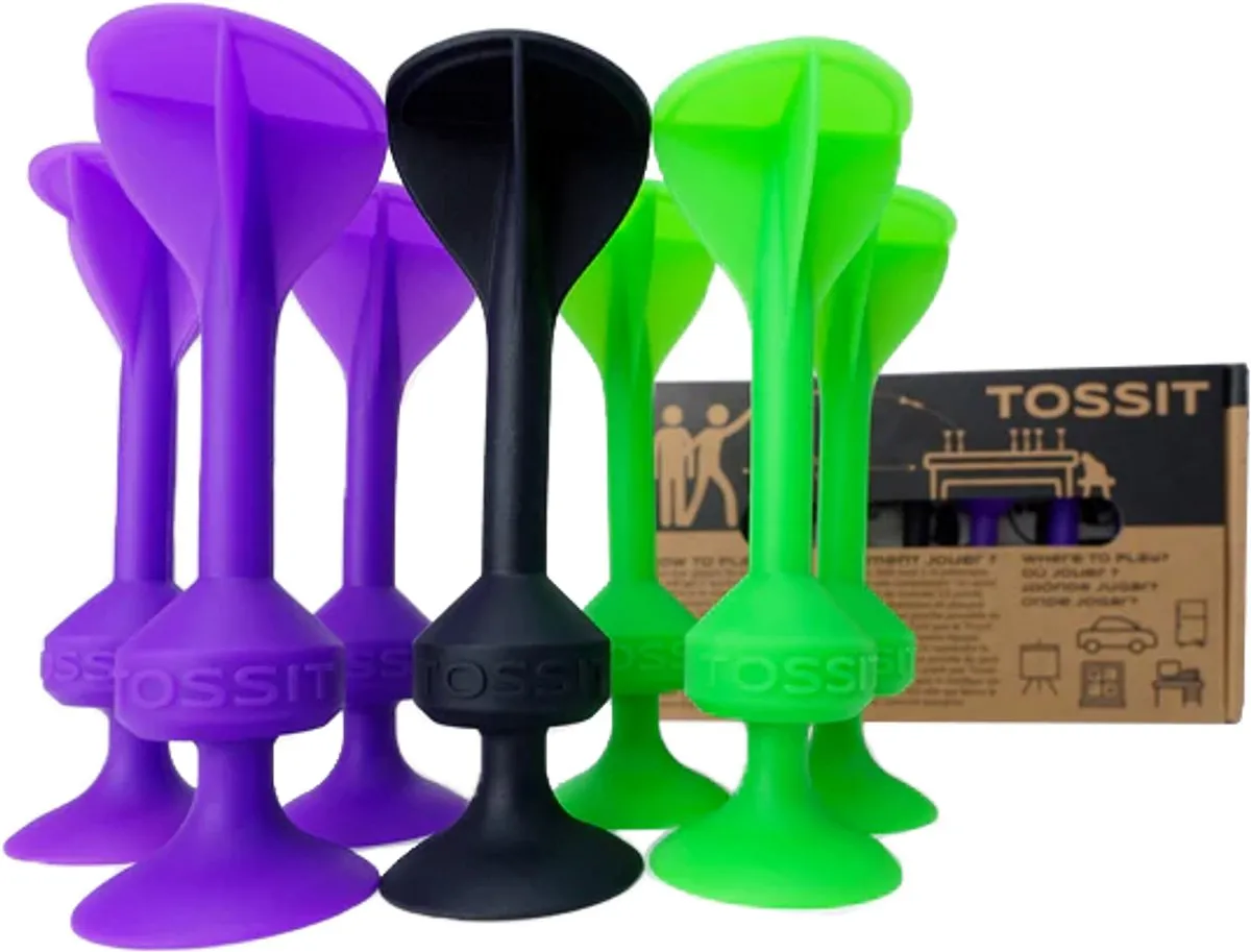 999 Games Tossit Starter Pack Darts/Petanque - 7 Pijlen - Paars-Groen