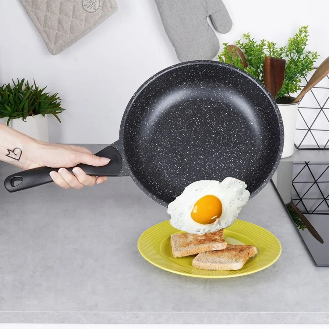 Orion Grande Granieten Koekenpan 26cm - Antiaanbaklaag - Zwart - afbeelding 6 van 6