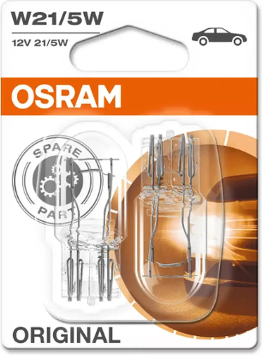 Osram W21/5W Motorverlichting - Glazen Fitting - OEM Kwaliteit