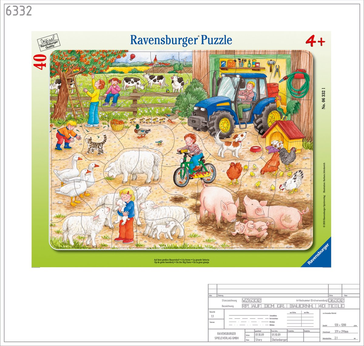 Ravensburger puzzel boerderij 40 stukjes - kinderpuzzel karton.