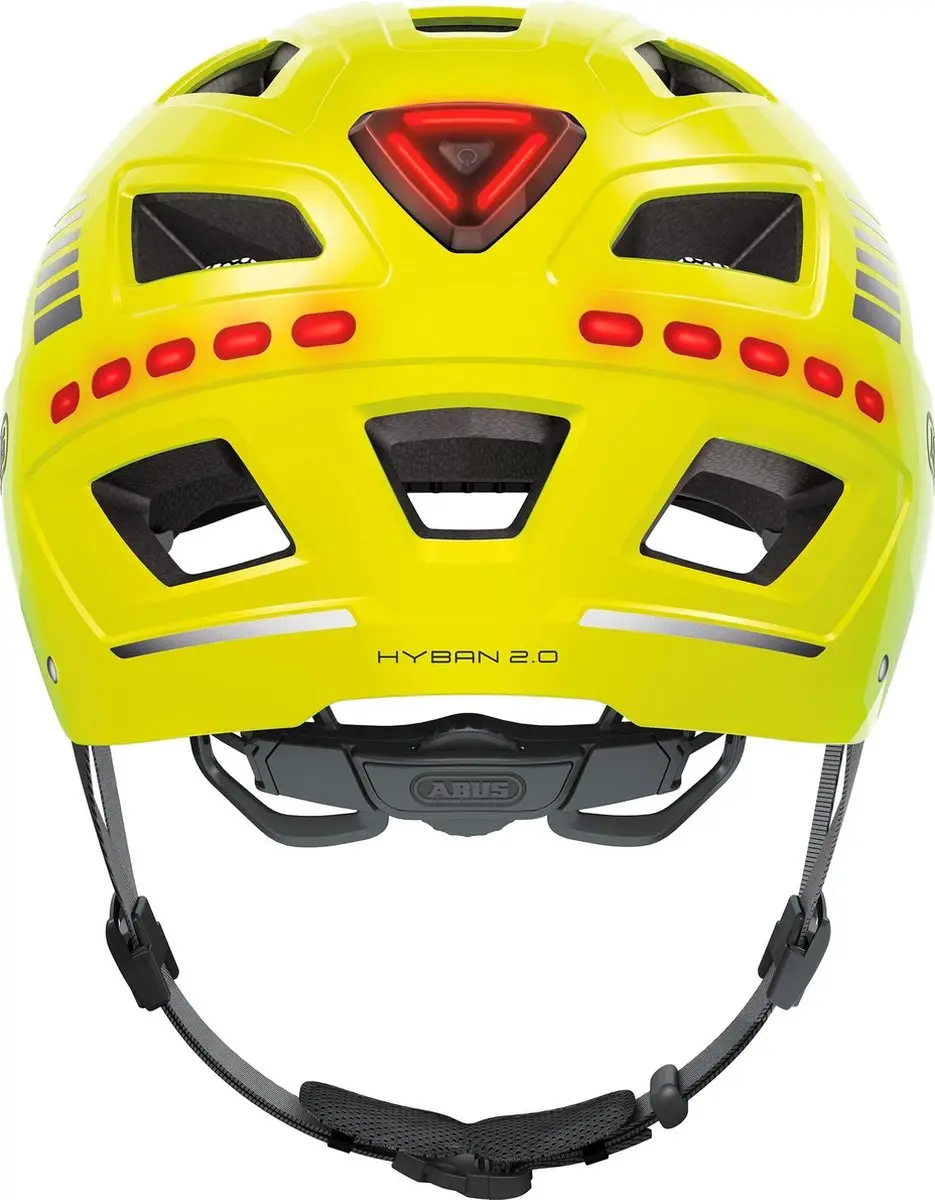 ABUS Hyban 2.0 LED Fietshelm - 56-61cm - Geel