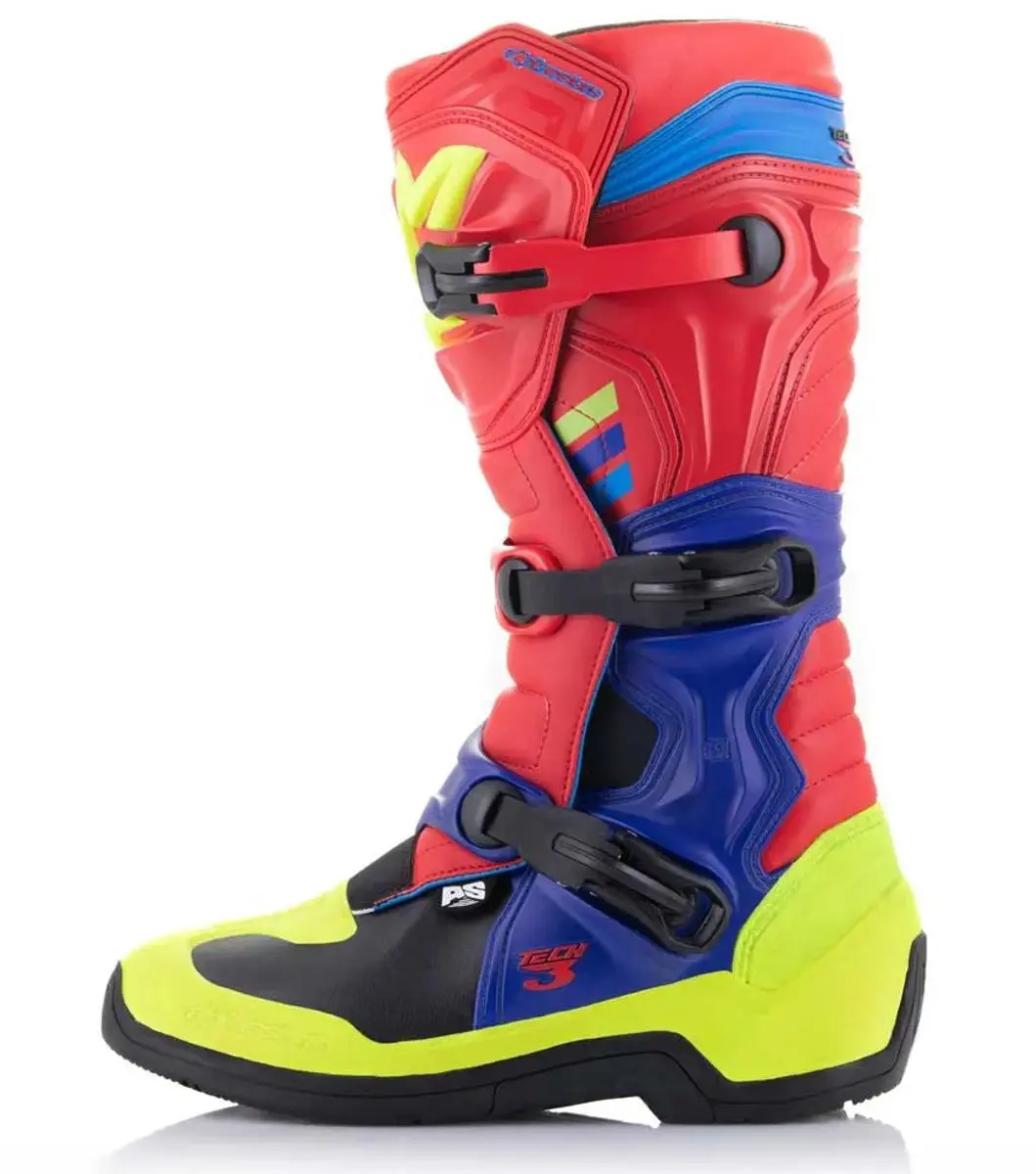 Alpinestars Tech 3 Schoenen - Maat 43 - Felrood/Donkerblauw/Fluo