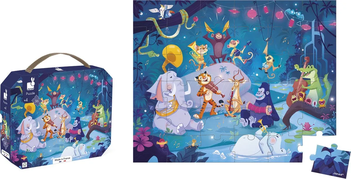 Janod Zomerfeest Puzzelkoffer 36 Stuks - 4+