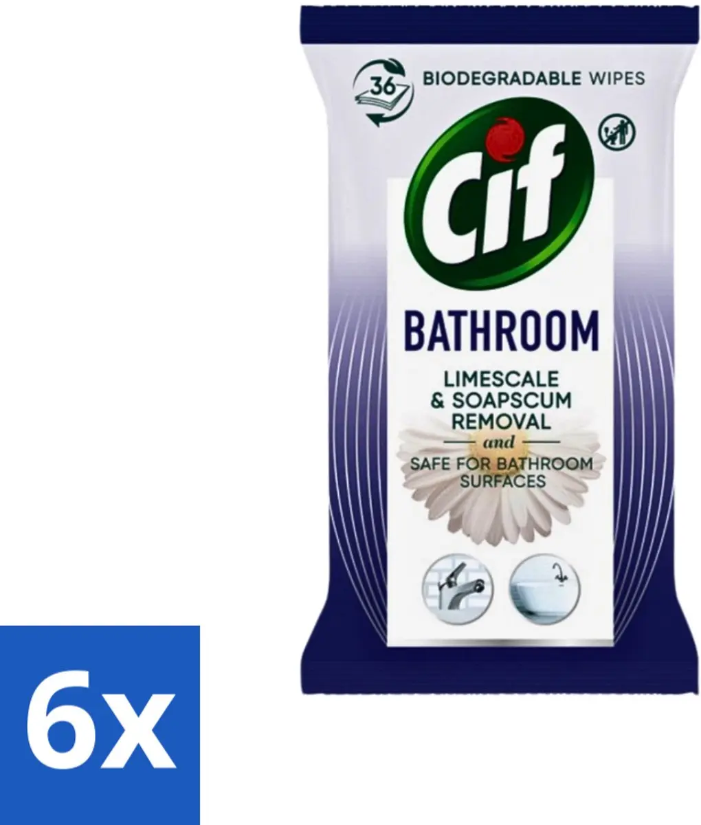 Cif Badkamer Hygiënische Doekjes 144 Stuks (6x24)