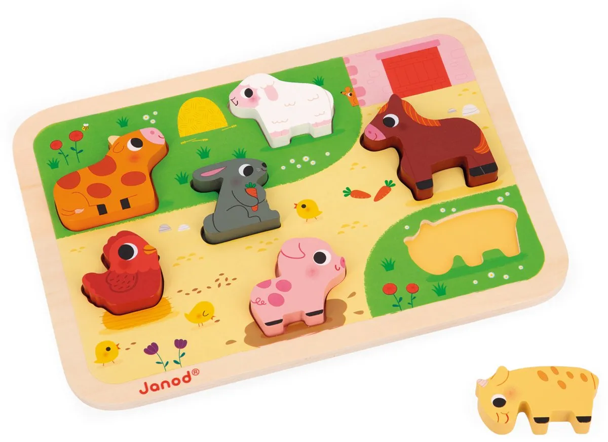 Janod Chunky Puzzel Op De Boerderij 7-delig
