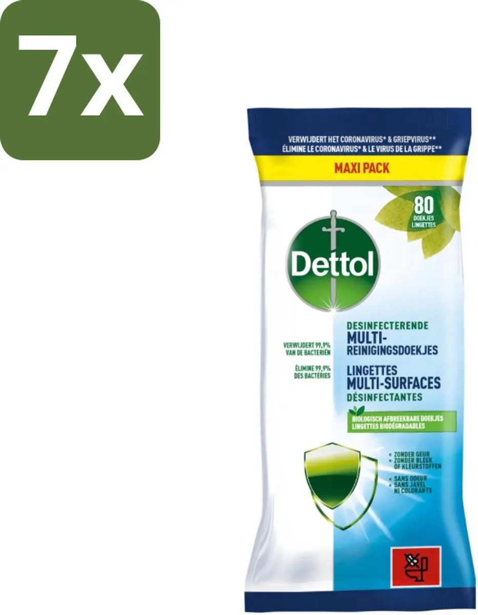 Dettol Multi-Reinigingsdoekjes Desinfecterend 80 Stuks