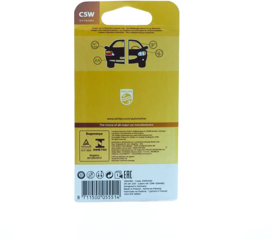 Philips Halogeenlamp C5W 5W - 45 Lm - 12V - 2 Stuks