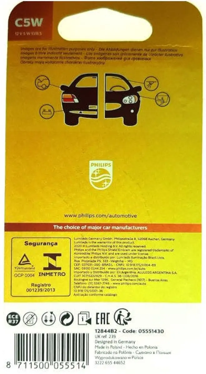Philips Halogeenlamp C5W 5W - 45 Lm - 12V - 2 Stuks - afbeelding 6 van 6