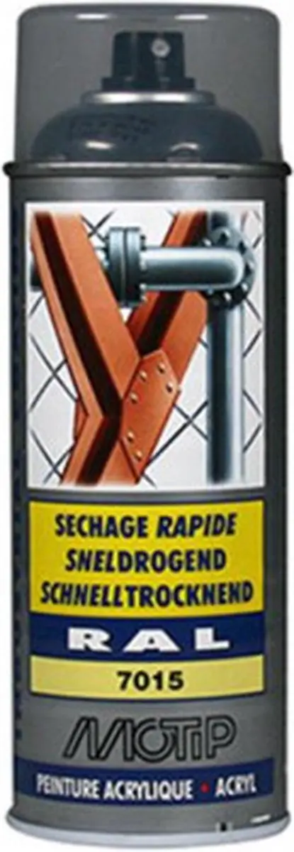 Motip Acryllak Hoogglans RAL 7015 Leigrijs 400ml