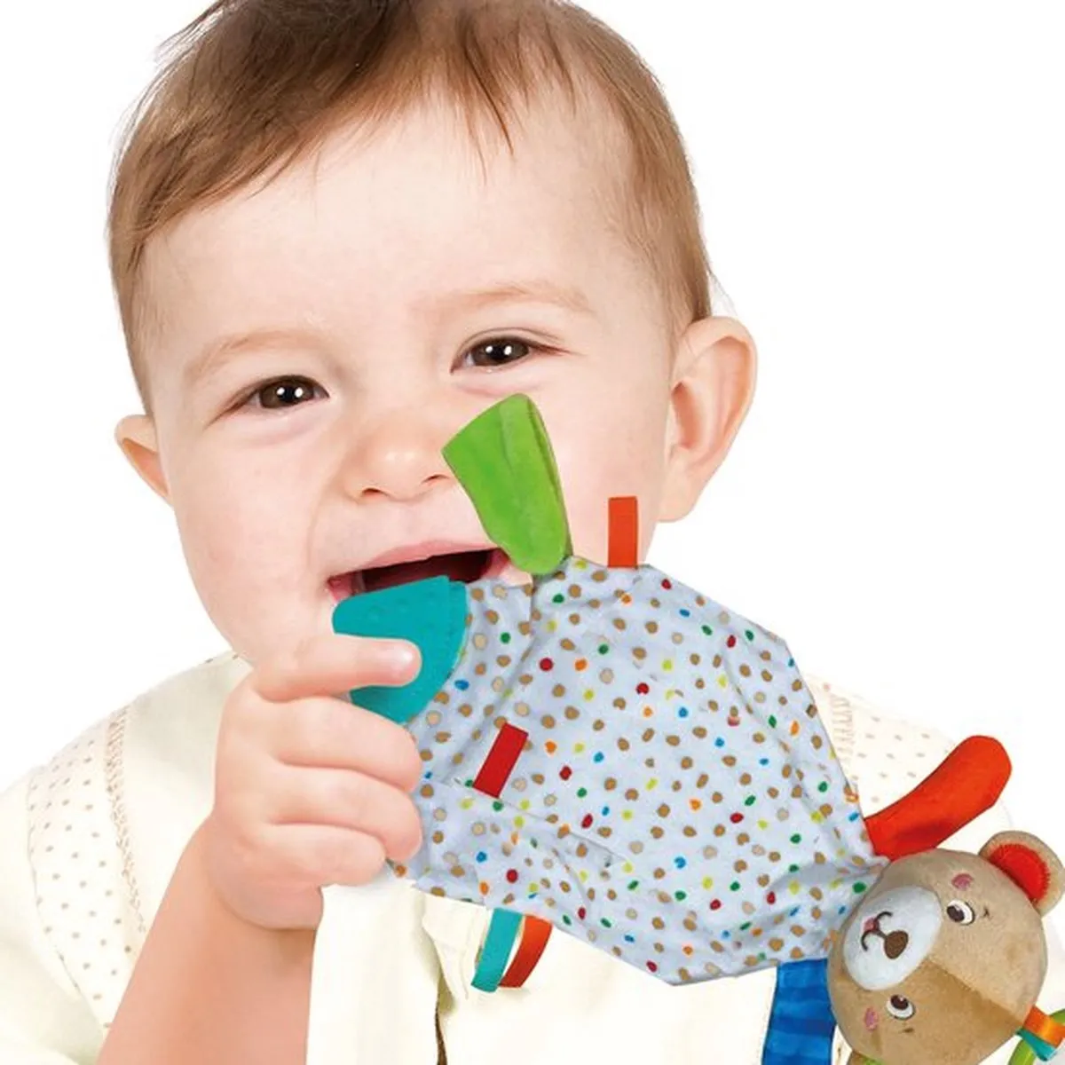 Clementoni Baby Zachte Beer Knuffeldeken met Bijtring - Blauw