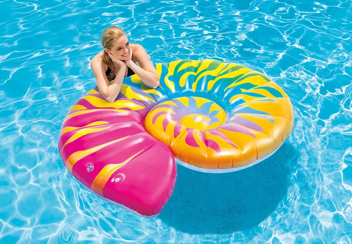 Intex Luchtbed Seashell 157x127x25cm - Multicolor