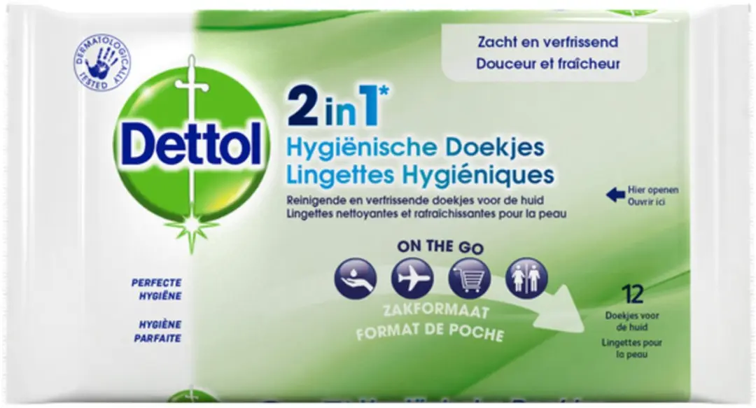 Dettol Reinigingsdoekjes 10 Stuks - 2-in-1 Desinfectie