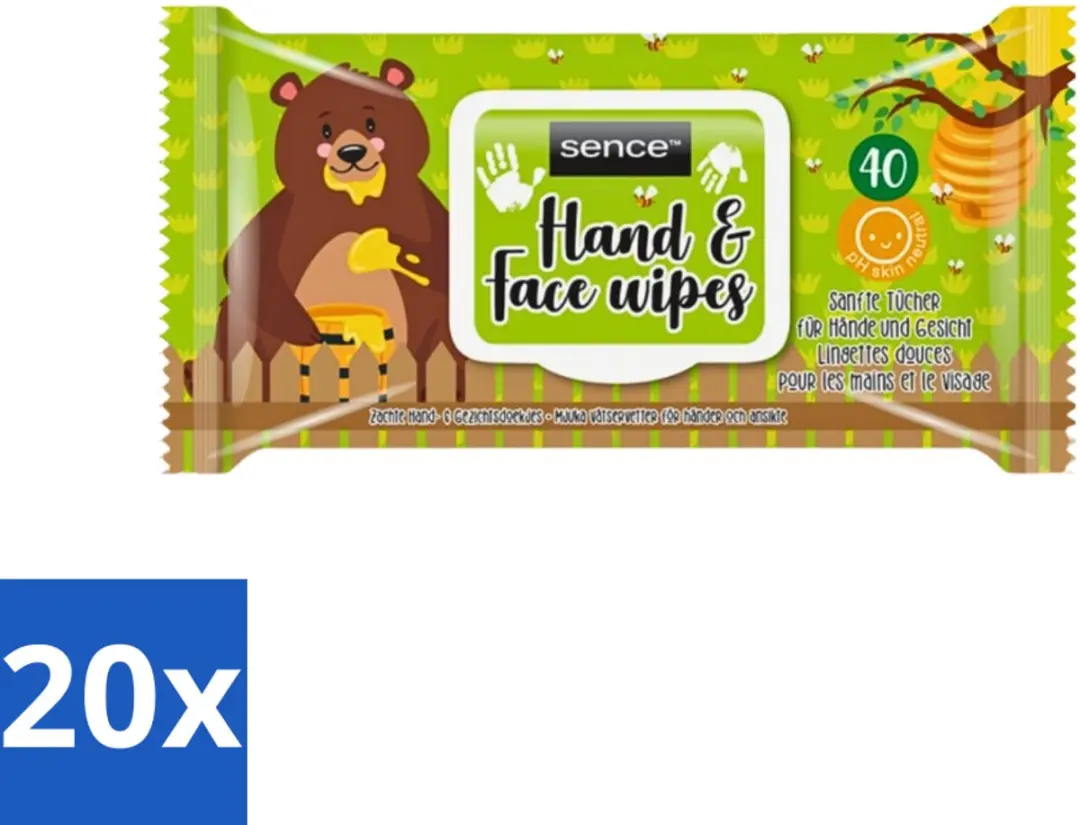 Sence Reinigingsdoekjes Gezicht & Handen 20x25 Stuks
