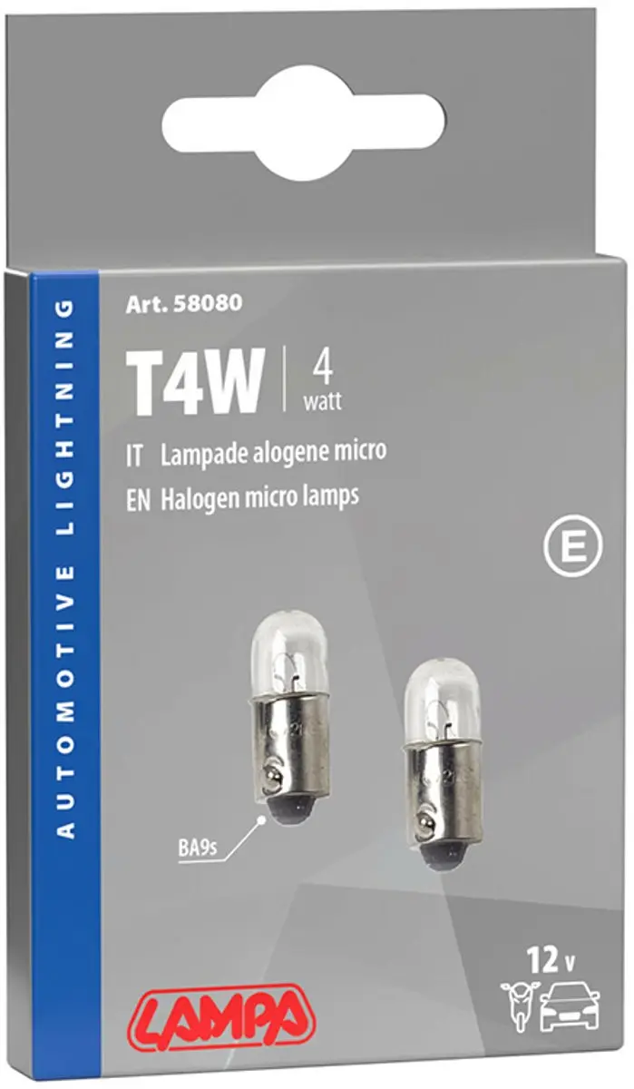 Lampa 12V Microlamp 4W BA9s - 2 Stuks