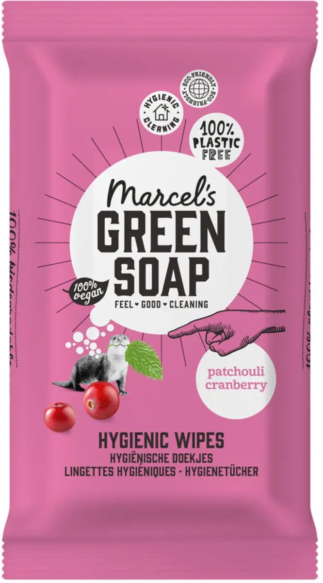 Marcel's Green Soap Schoonmaakdoekjes Patchouli & Cranberry - 60 Stuks