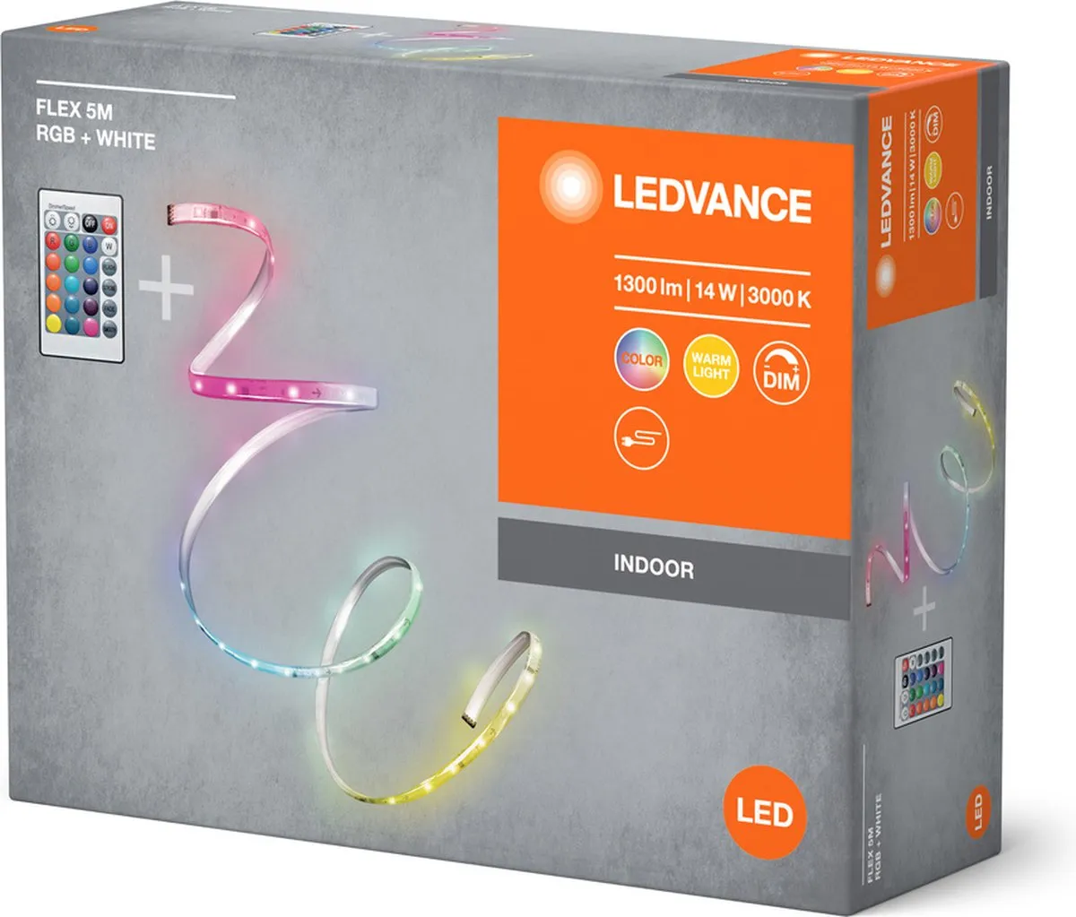 LEDVANCE FLEX 5M RGB LED-Strip RC - 14W 900lm - Wit - afbeelding 6 van 6
