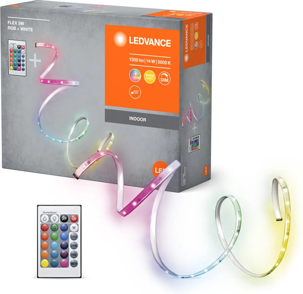 LEDVANCE FLEX 5M RGB LED-Strip RC - 14W 900lm - Wit