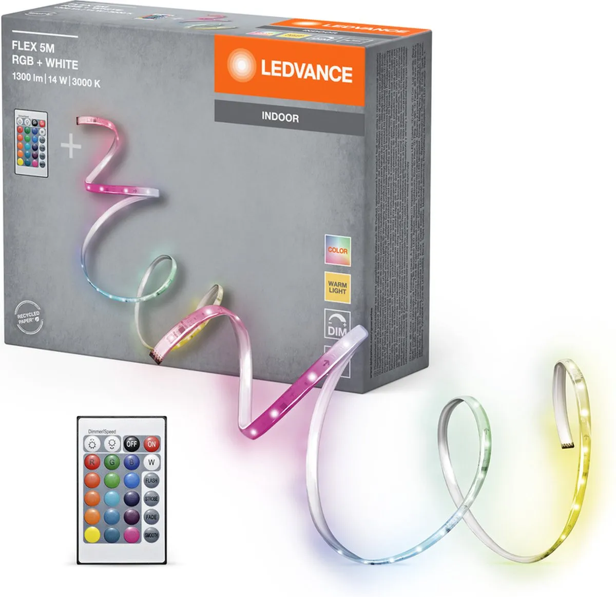 LEDVANCE FLEX 5M RGB LED-Strip RC - 14W 900lm - Wit