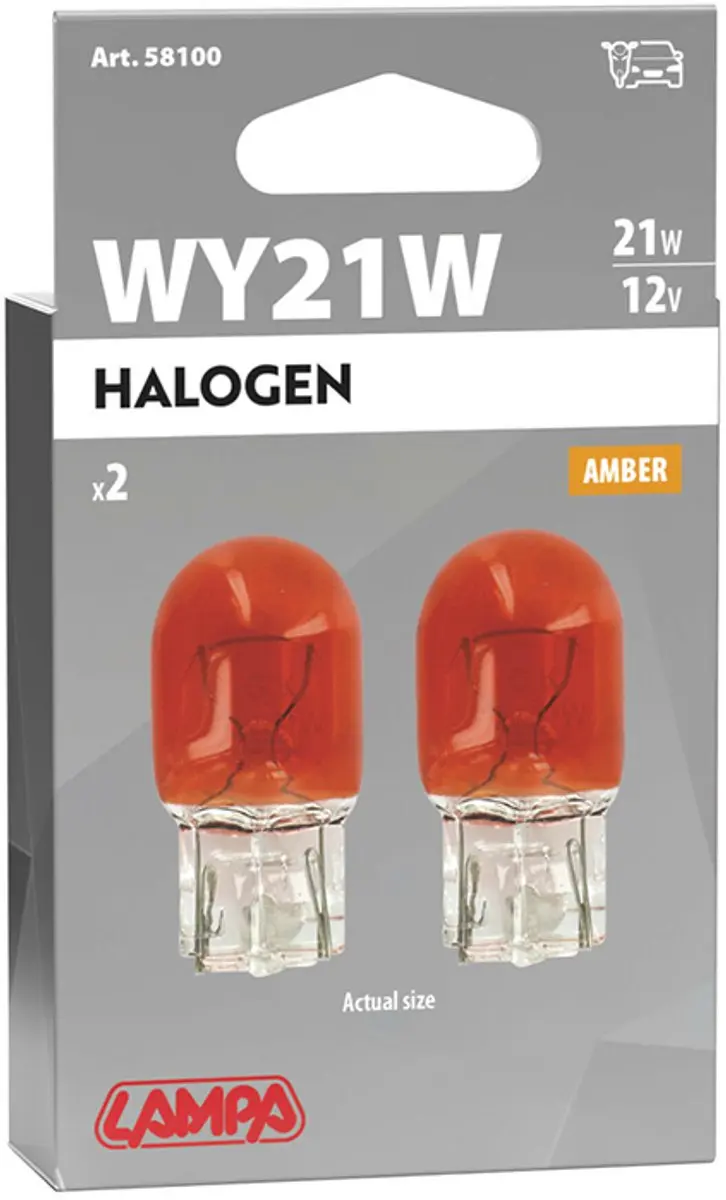 Lampa Wedge Base Lamp 12V 21W - 2 Stuks - Amber