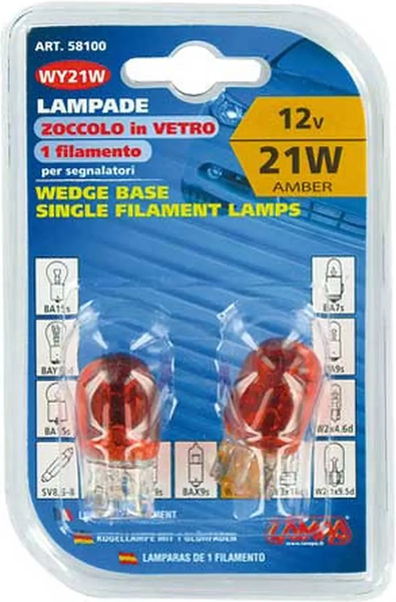 Lampa Wedge Base Lamp 12V 21W - 2 Stuks - Amber