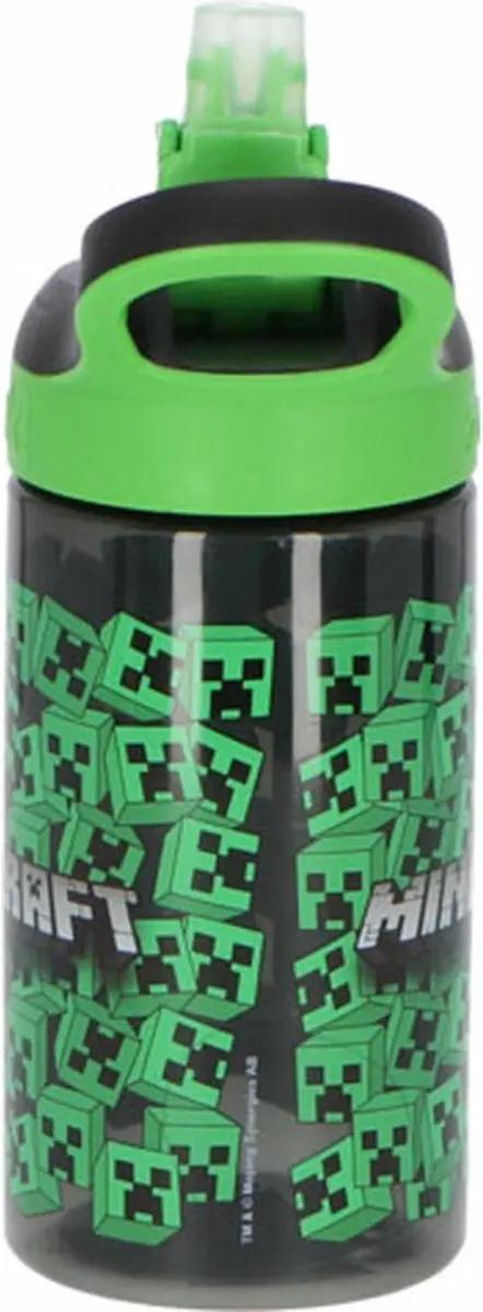 Minecraft Drinkfles 430ml - Groen/Zwart