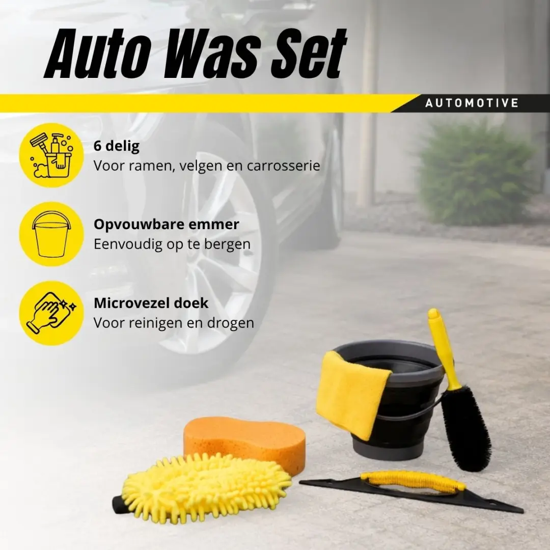 Dunlop Auto Was Set 6-delig - Zwart/Geel