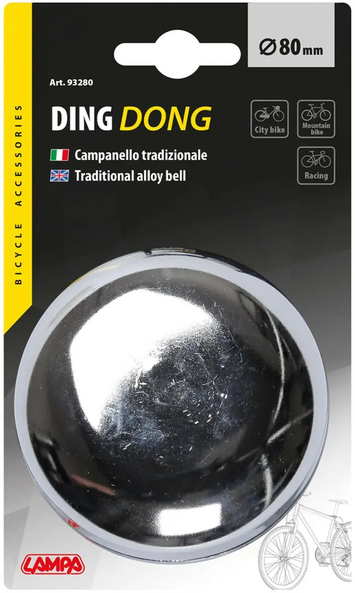 Lampa Ding-Dong Fietsbel - Ø80mm - Verchroomd staal
