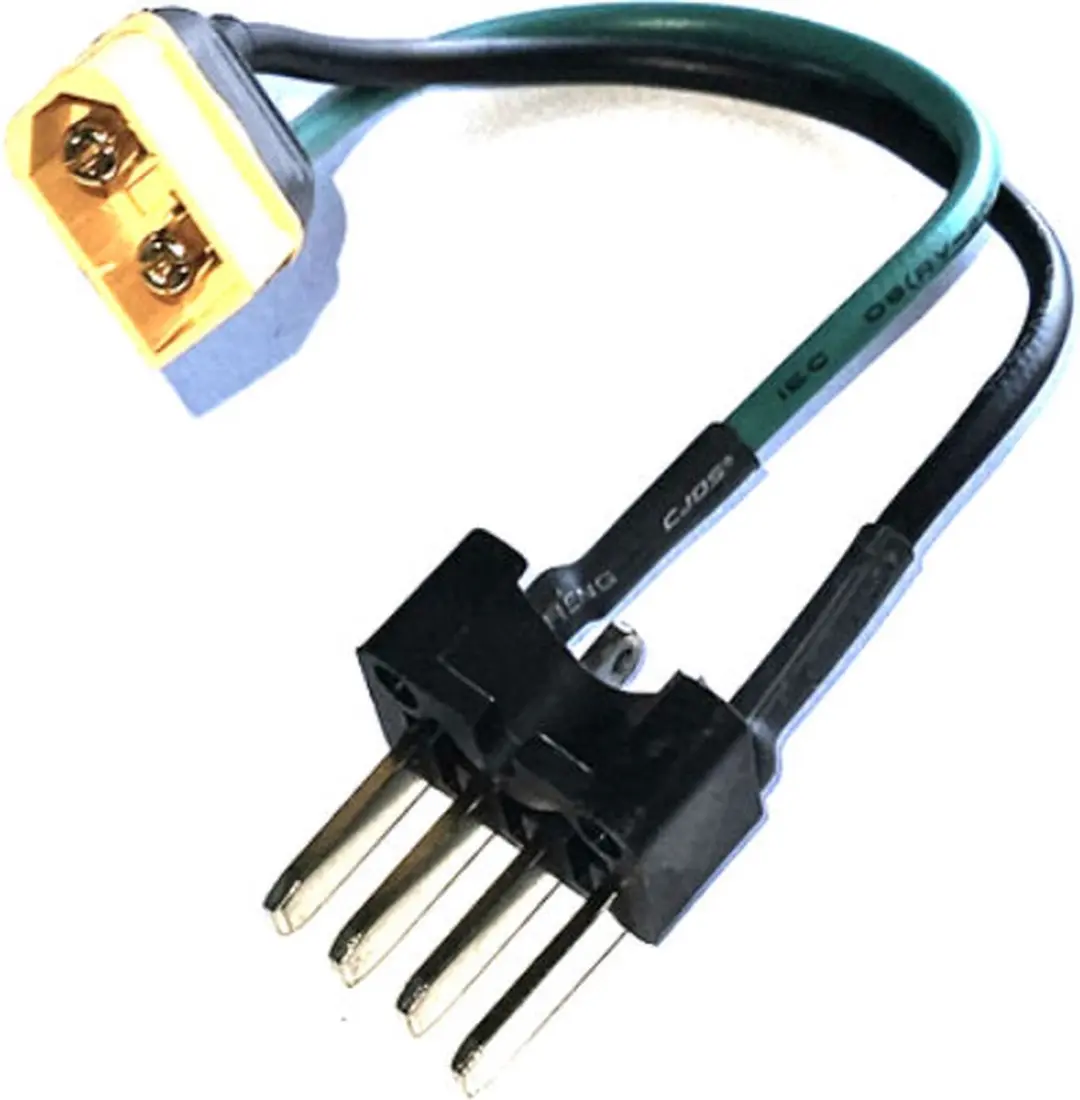 Bafang Motinova Accu Connector Adapterkabel 20cm XT60H-M - Groen/Zwart