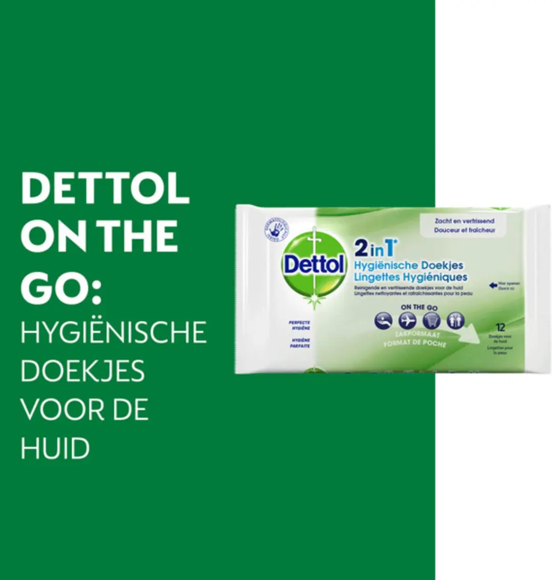 Dettol Reinigingsdoekjes 2-in-1 - 12 Stuks