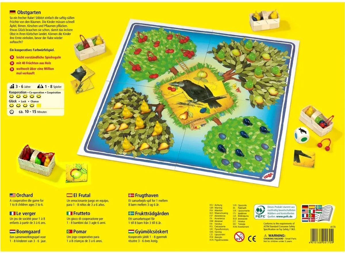 Haba De Boomgaard Spel 5170 - Fruitspel - 1-8 Spelers - Multicolor - afbeelding 6 van 6