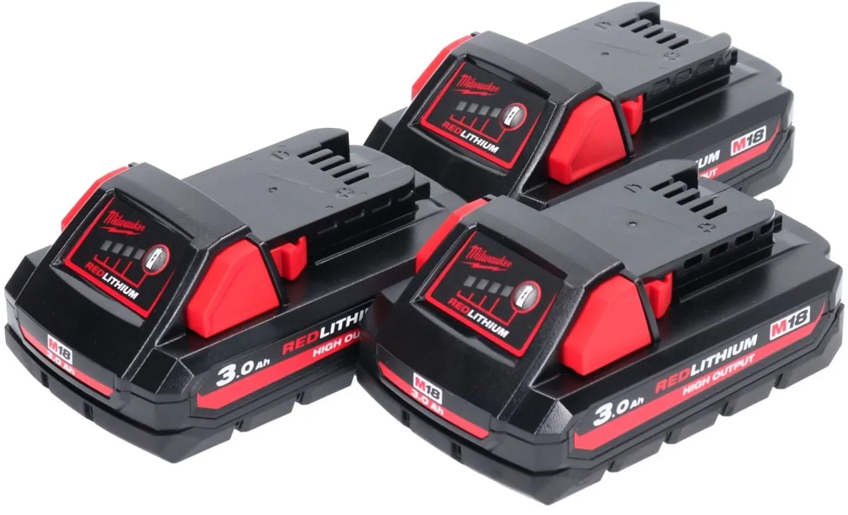 Milwaukee M18 HB3 High Output Accu - 3x 3000mAh
