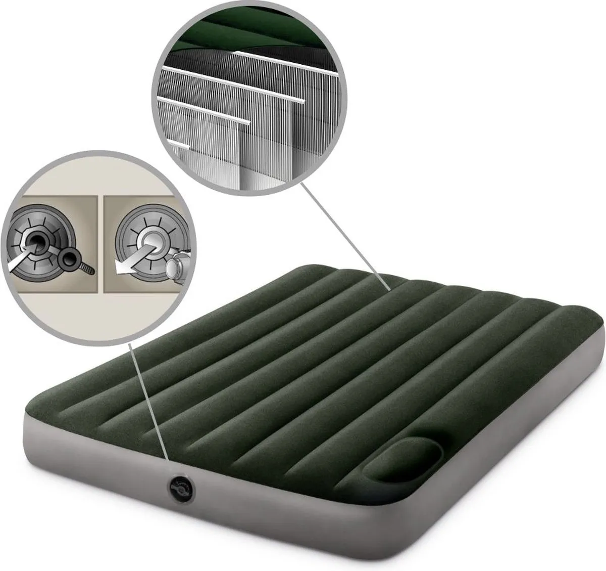 Intex Downy Luchtbed Twijfelaar 191x137x25cm - Groen