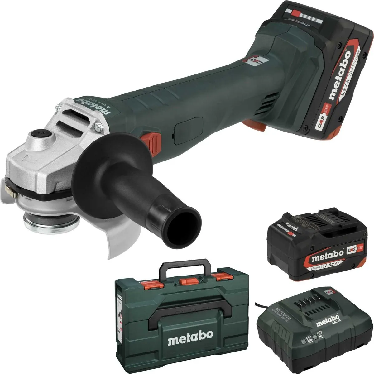 Metabo W 18 L 9-125 602249650 Haakse accuslijper 125 mm 18 V 5.2 Ah