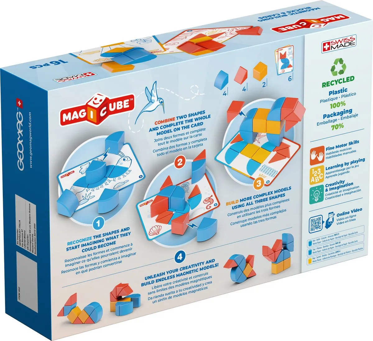 Geomag MagiCube Bouwset 12-delig - Multikleur - afbeelding 6 van 6