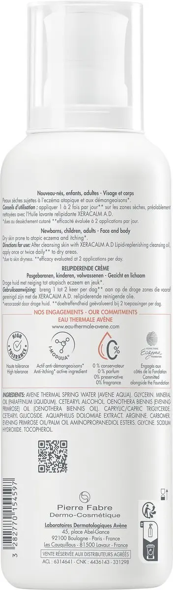 Avène Xeracalm AD Repiliderende Crème 400ml