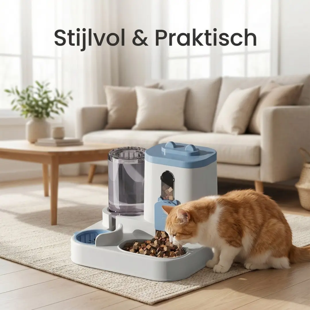 ECTEATOY Voerbak Kat 2-in-1 3L - Blauw