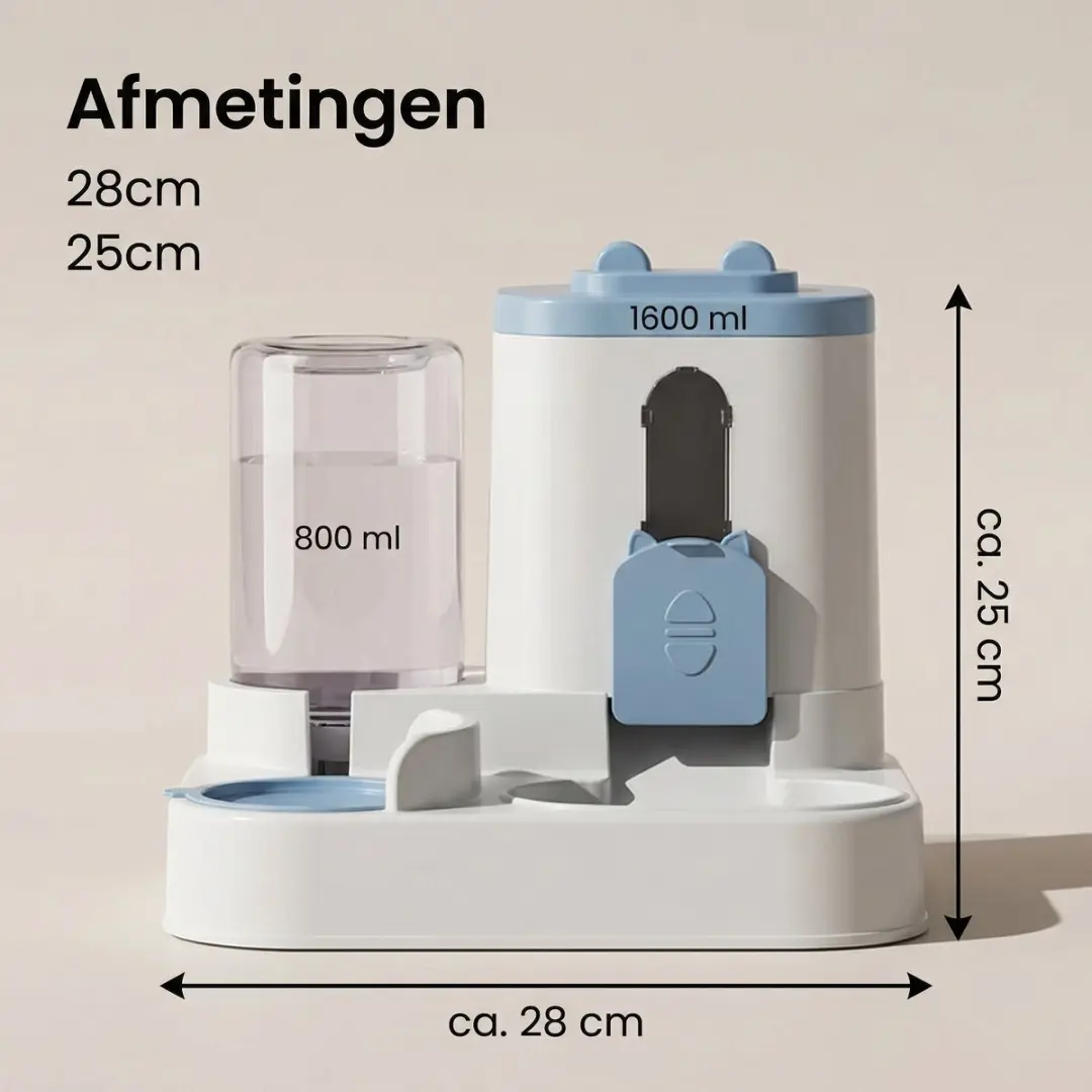 ECTEATOY Voerbak Kat 2-in-1 3L - Blauw