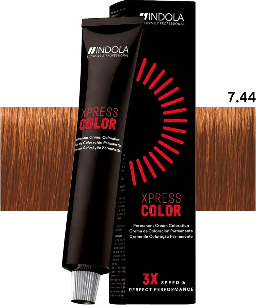 Indola XpressColor 7.44 Permanent Haarkleuring 50ml - Zwart