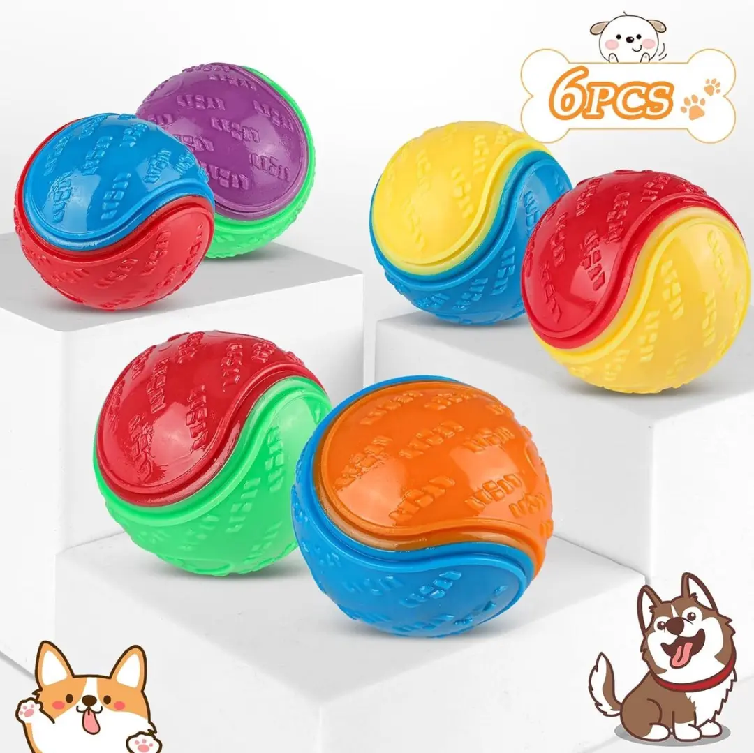ECTEATOY Interactieve Piepende Hondenballen - 6 Stuks - afbeelding 3 van 5