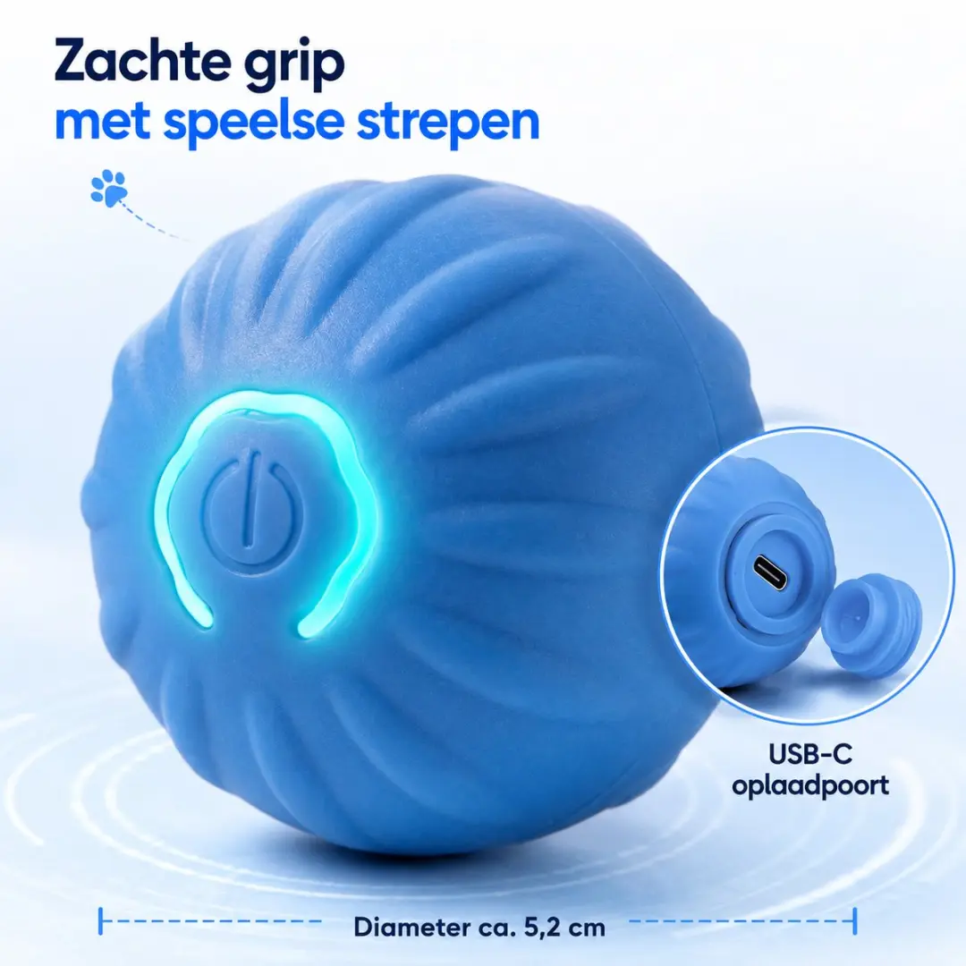 ECTEATOY Interactieve LED Rollende Bal - Blauw - afbeelding 2 van 6