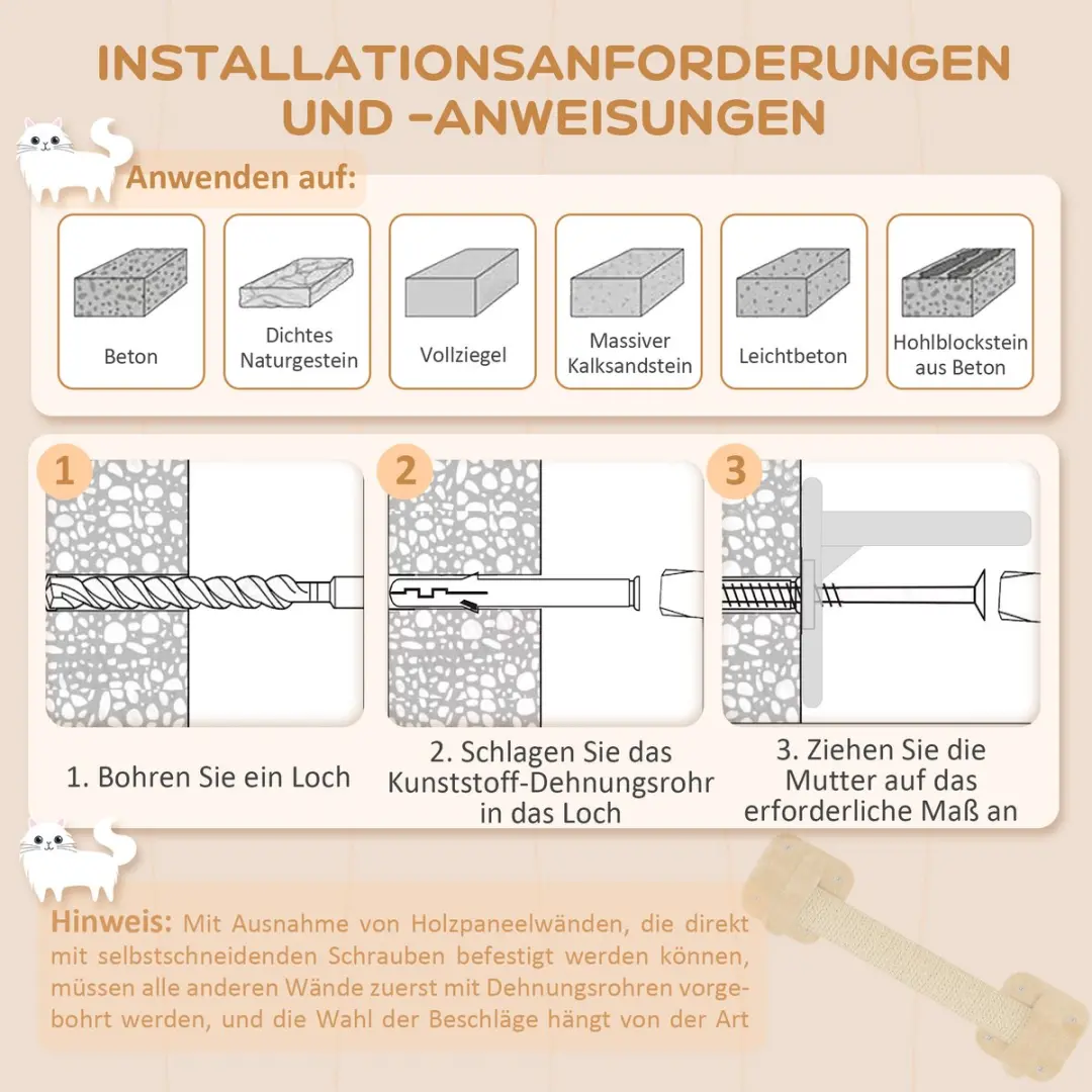 Pawhut Katten Klimset 5-delig - Beige